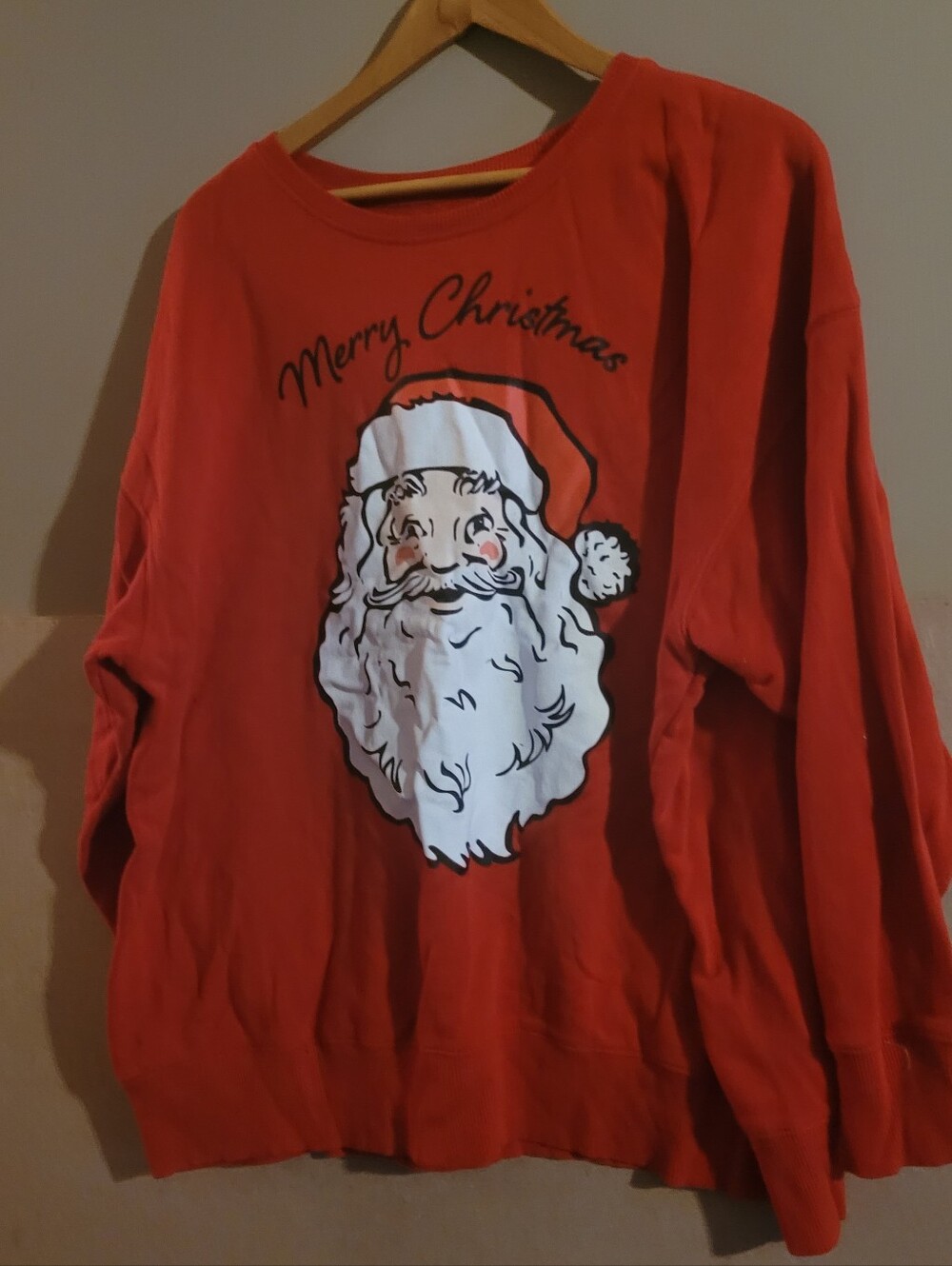 Holiday Time Red Crewneck Sweater with Santa Graphic Xxl